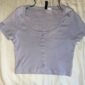 Purple Button Up Baby Tee
